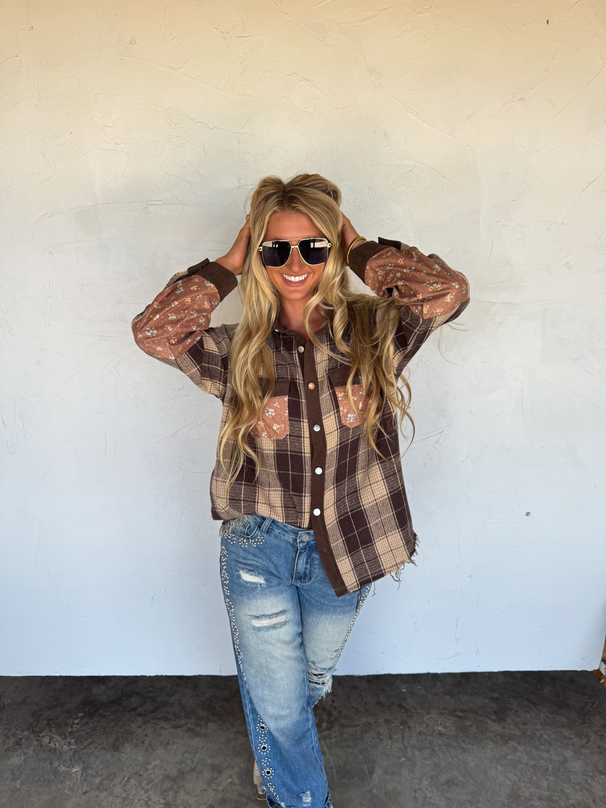 PREORDER- SCARLETT PLAID SHACKET