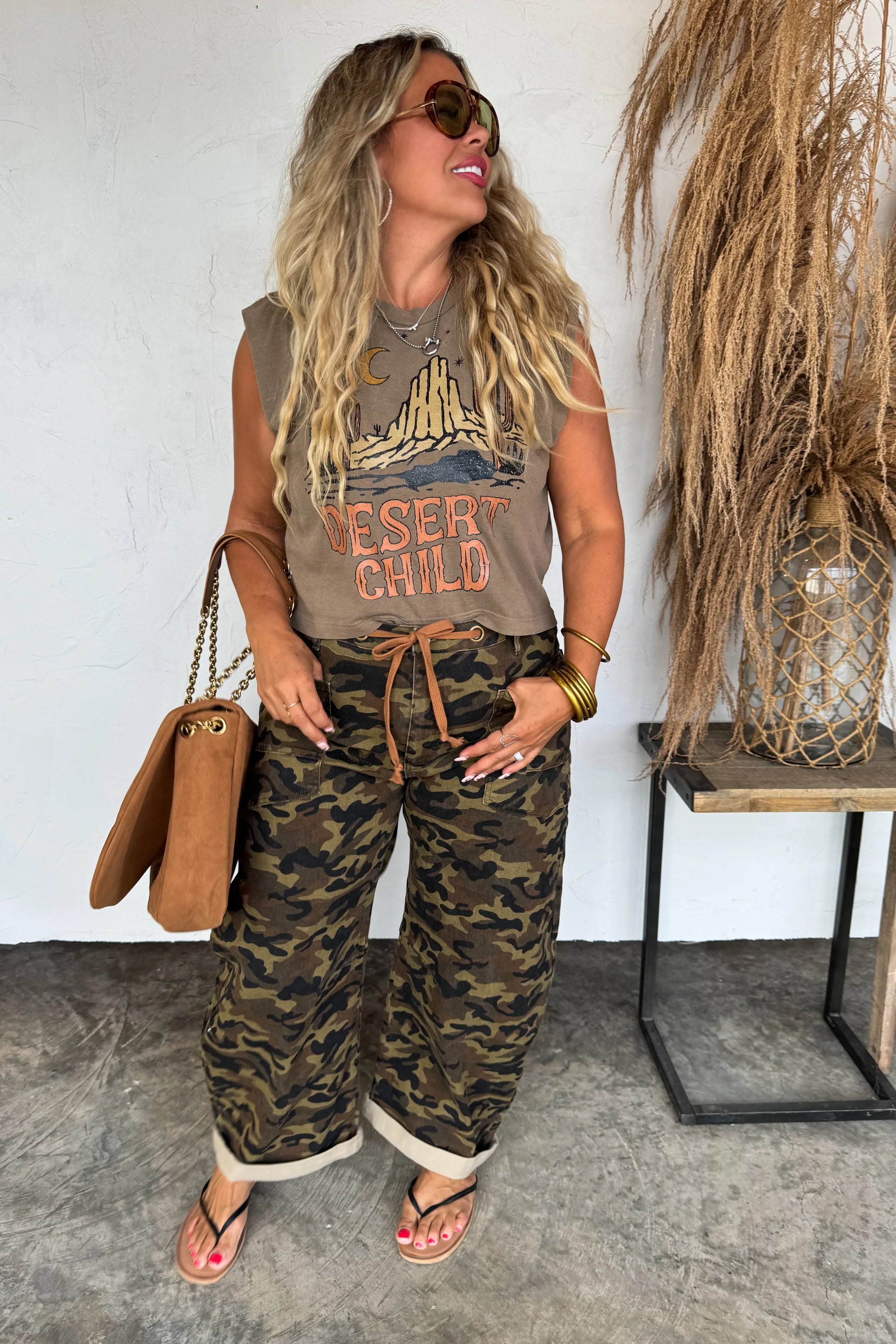 PREORDER- BLAKELEY BROGAN CAMO BARREL JEANS