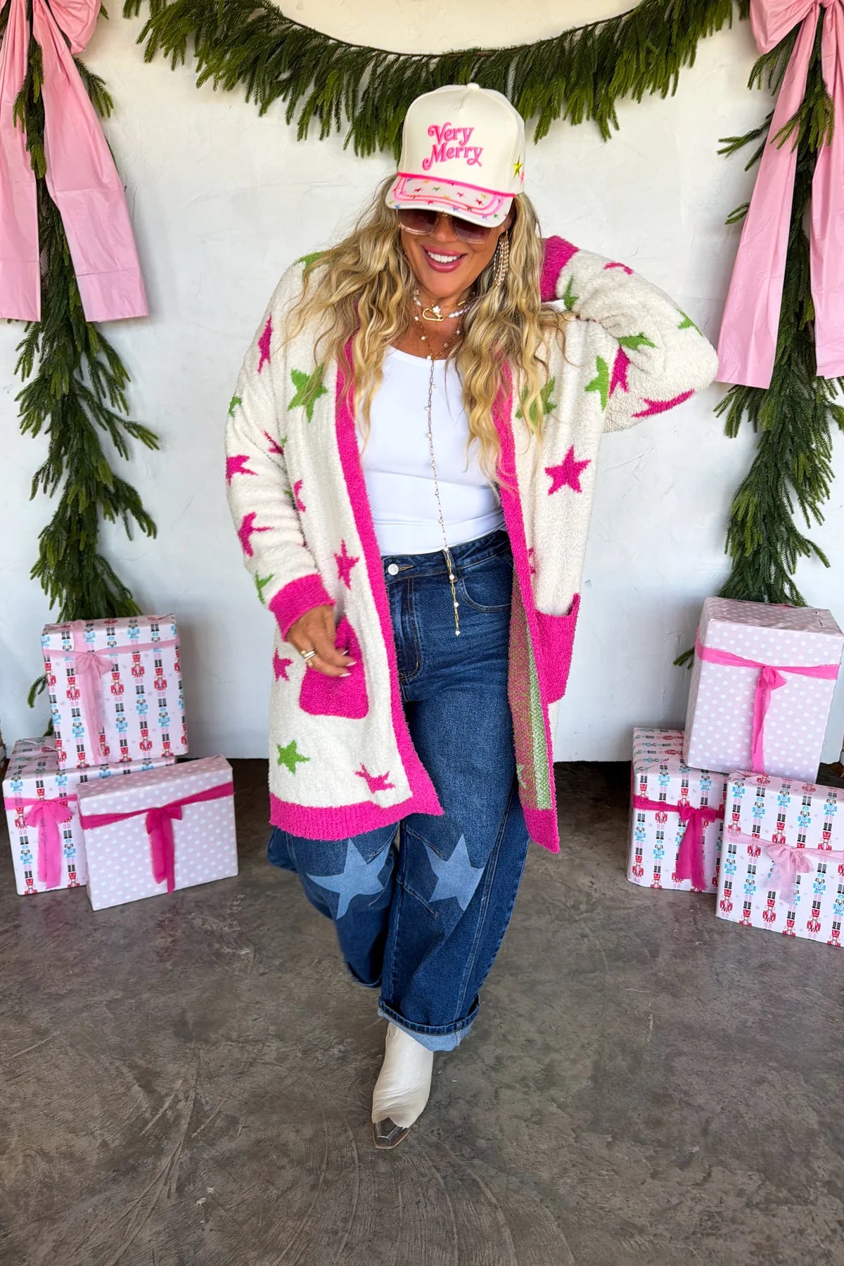 PREORDER- COZY CHRISTMAS CLOUD CARDIGAN | STARS
