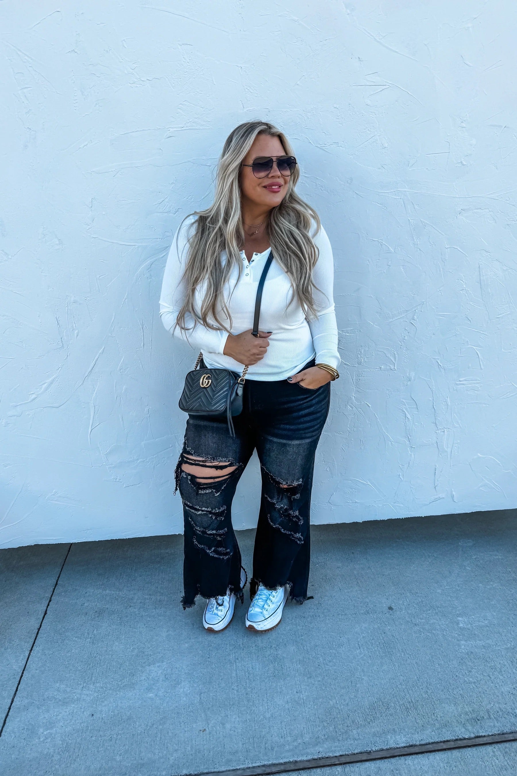 Black Urban Distressed Crop Jean