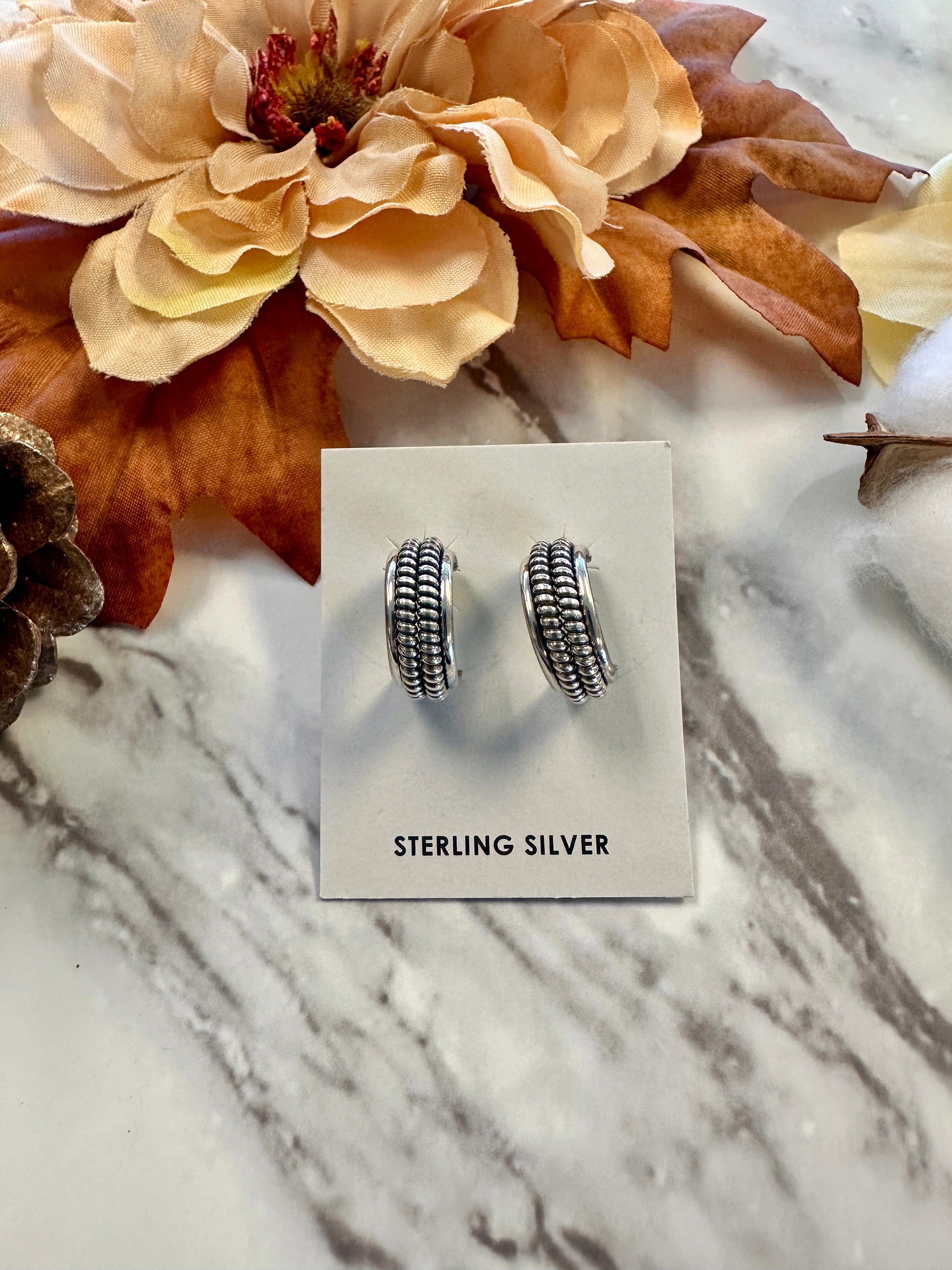Sterling Silver Hoop Earrings by Caroline Isosie