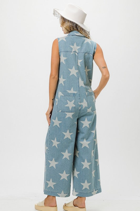 Star Denim Jumpsuit
