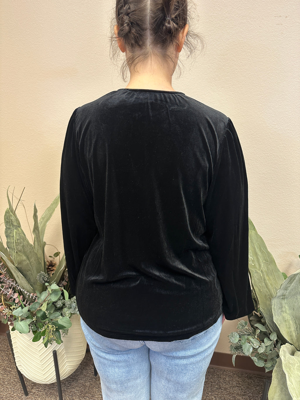 Molly’s Velvet Peasant Top