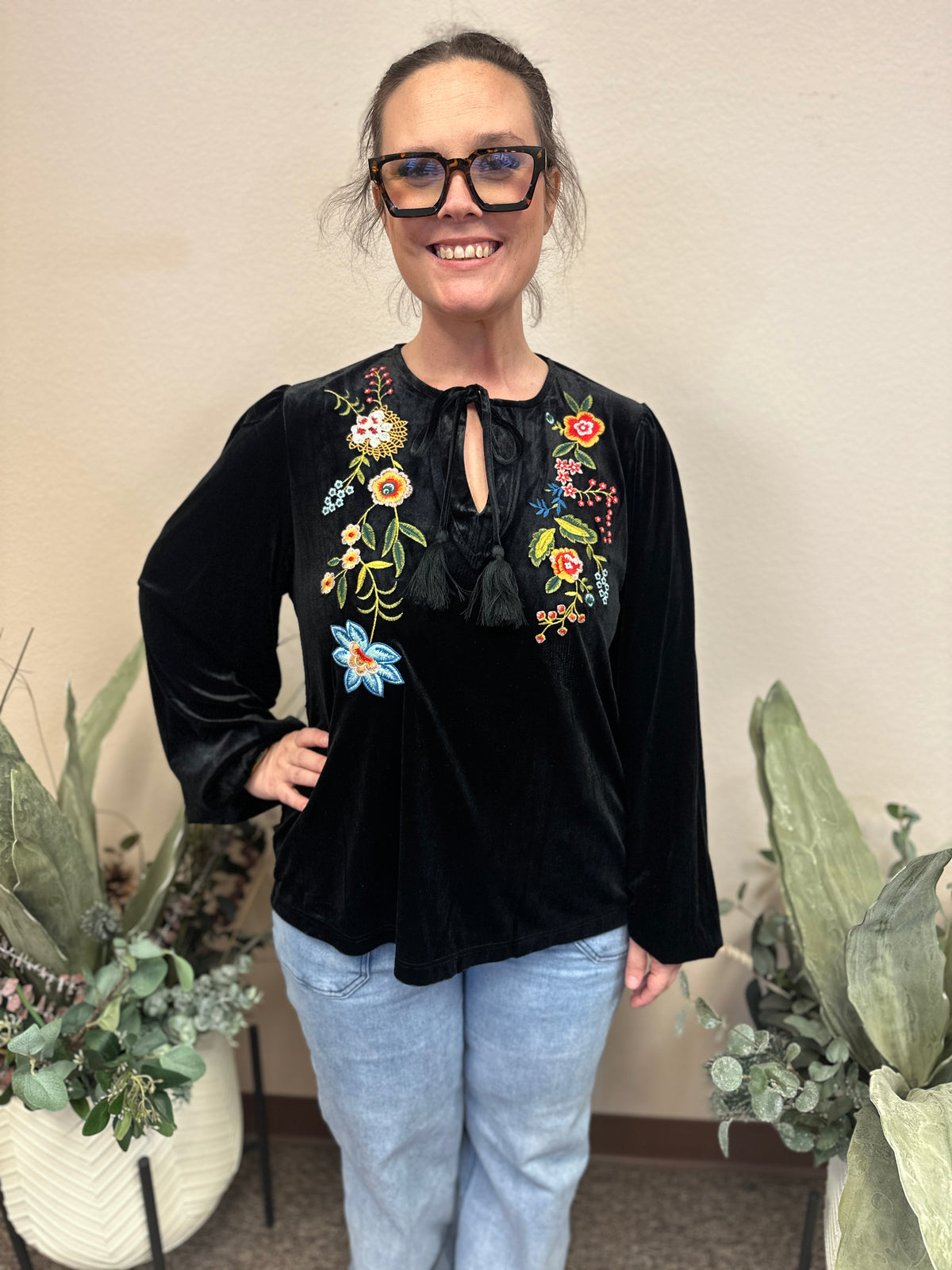Molly’s Velvet Peasant Top