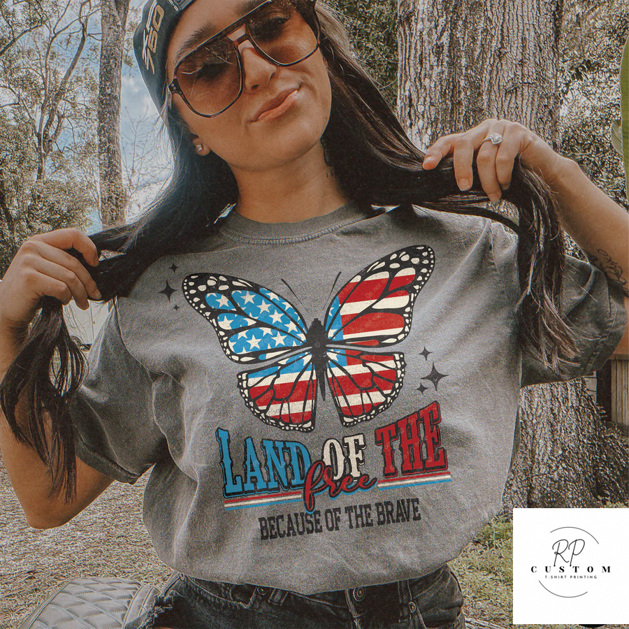 Land Of The Free Butterfly Tee