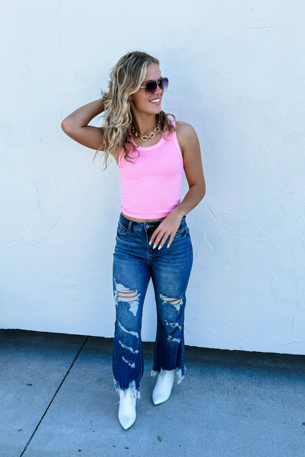 Dark Wash Urban Distressed Jean