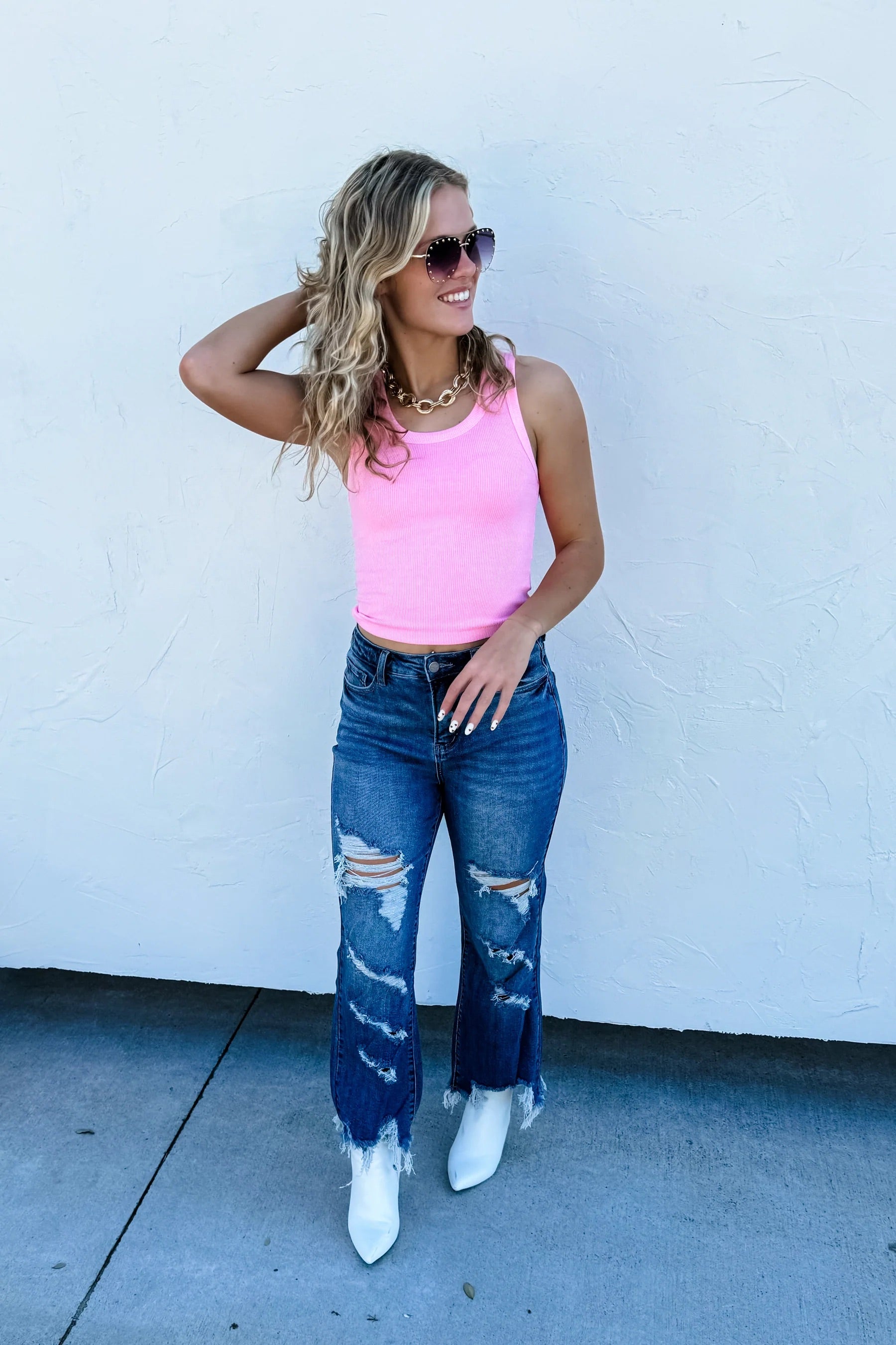 Dark Wash Urban Distressed Jean