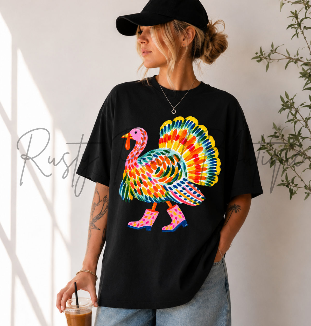 Fancy Feathers Turkey Graphic T-shirt | Multiple Colors | Youth & Adult Sizes