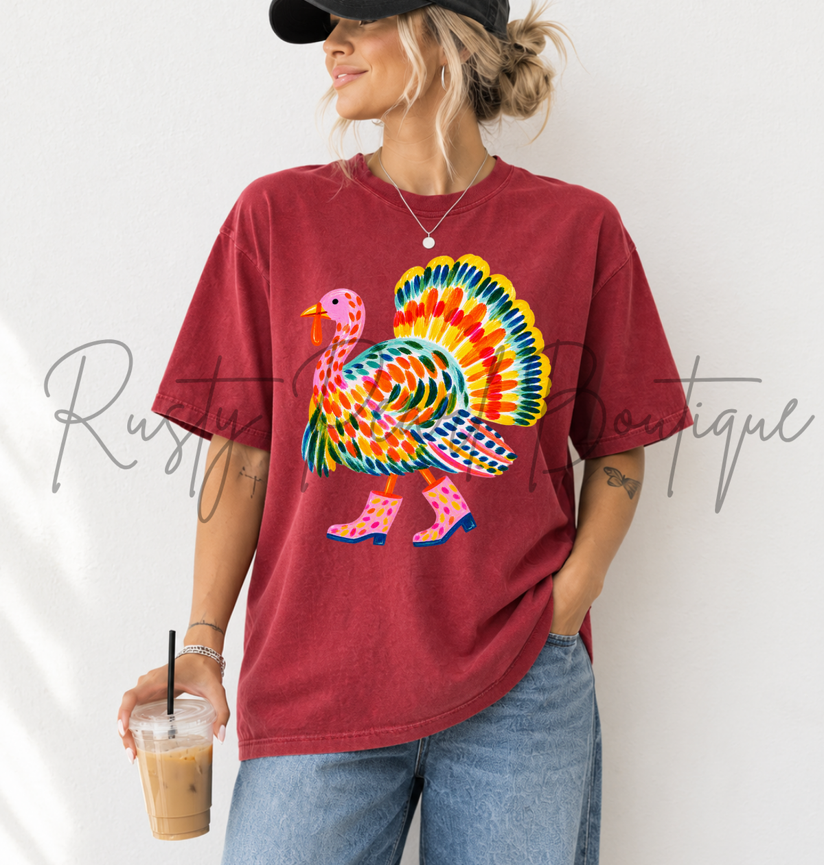 Fancy Feathers Turkey Graphic T-shirt | Multiple Colors | Youth & Adult Sizes