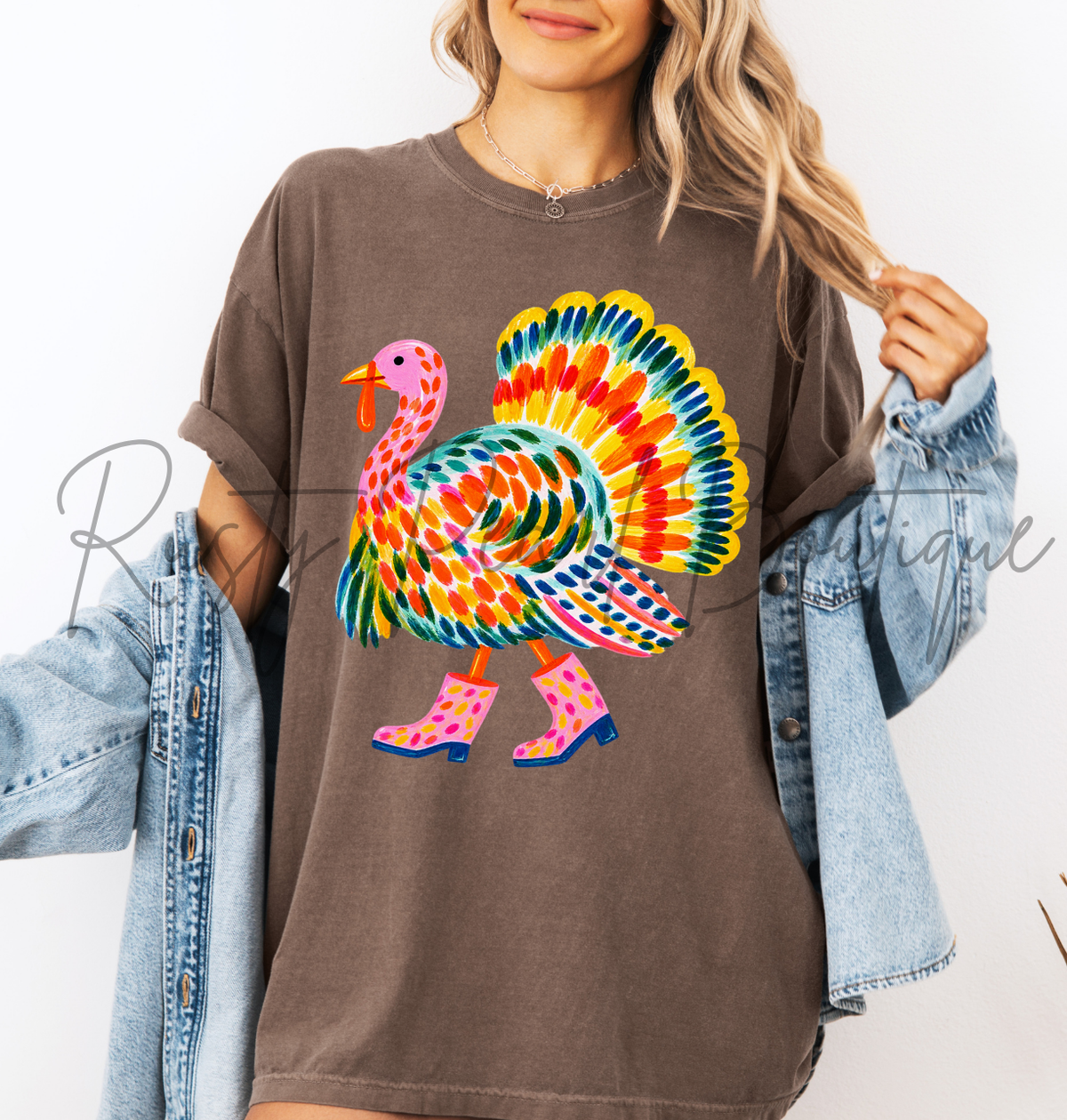 Fancy Feathers Turkey Graphic T-shirt | Multiple Colors | Youth & Adult Sizes