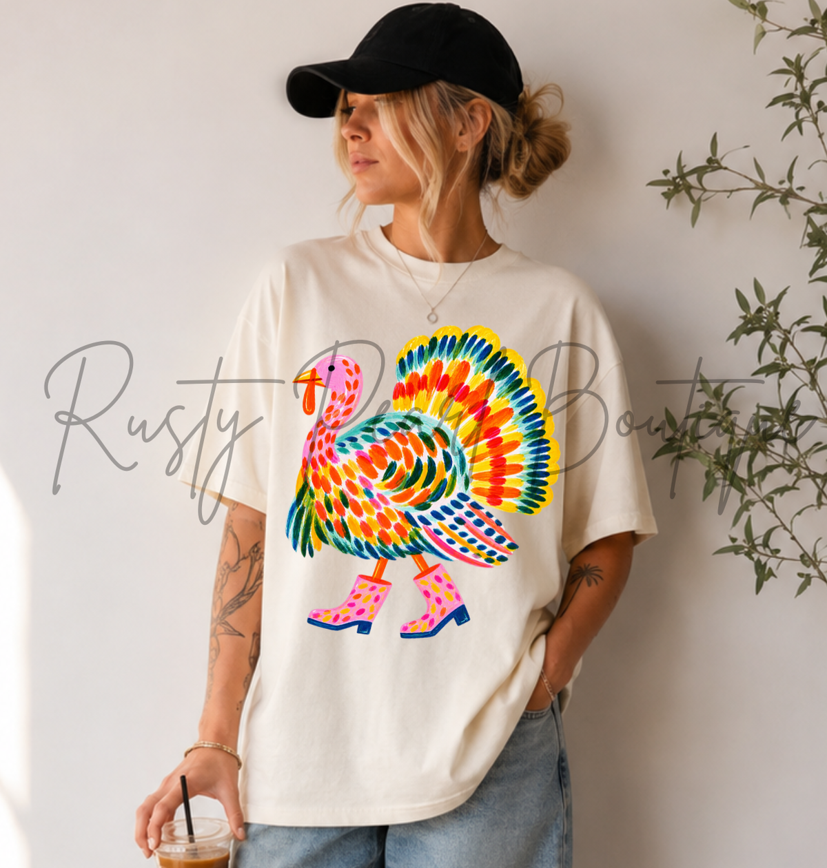 Fancy Feathers Turkey Graphic T-shirt | Multiple Colors | Youth & Adult Sizes