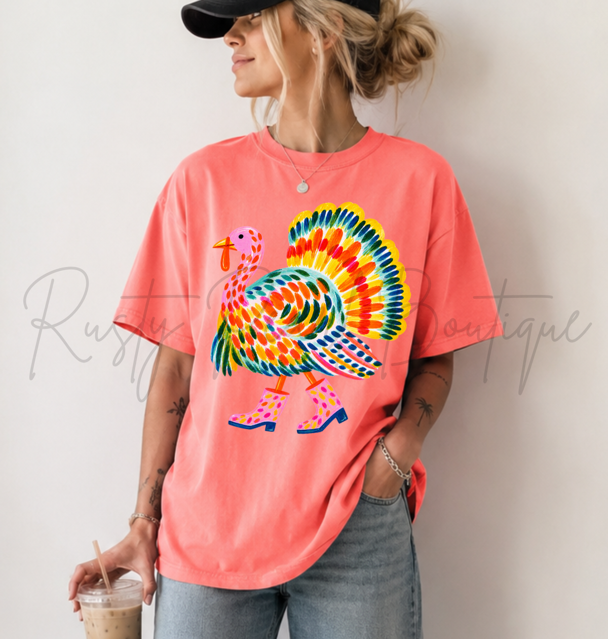 Fancy Feathers Turkey Graphic T-shirt | Multiple Colors | Youth & Adult Sizes
