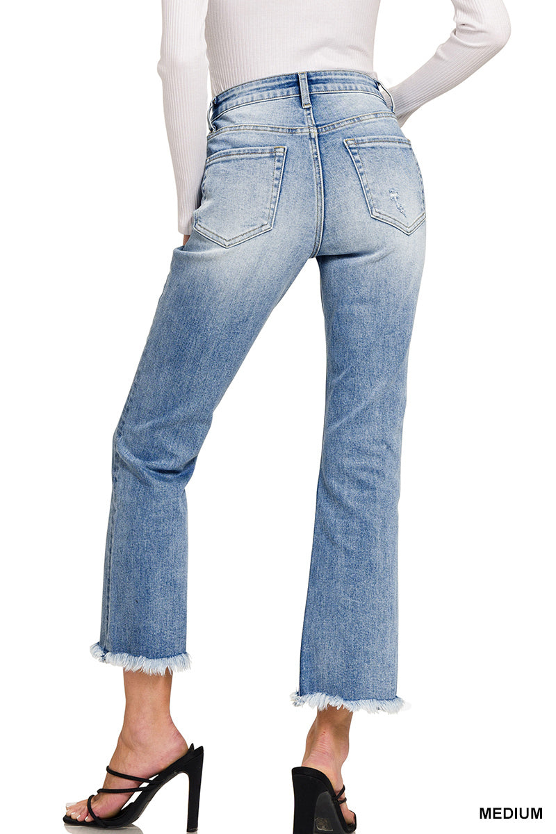 Morgan High Rise Cropped Denim Jeans