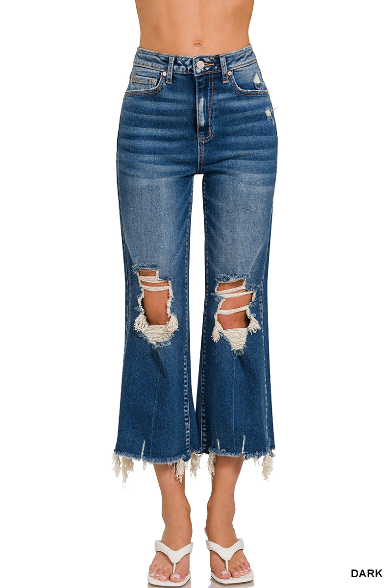 Stormie High-Waisted Distressed Denim Pants