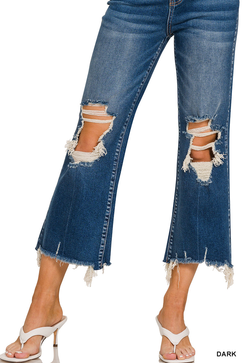 Stormie High-Waisted Distressed Denim Pants