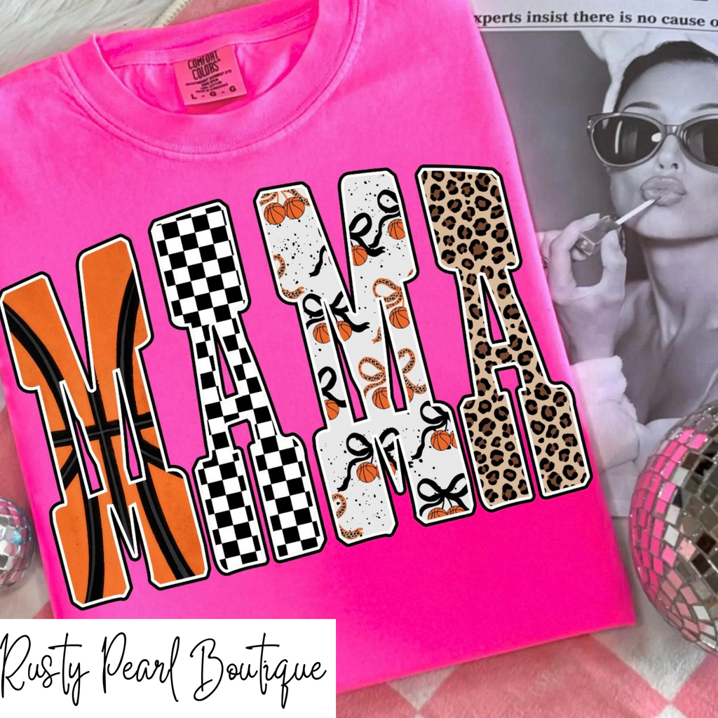 Basketball Mama - Custom Color Graphic T-Shirt