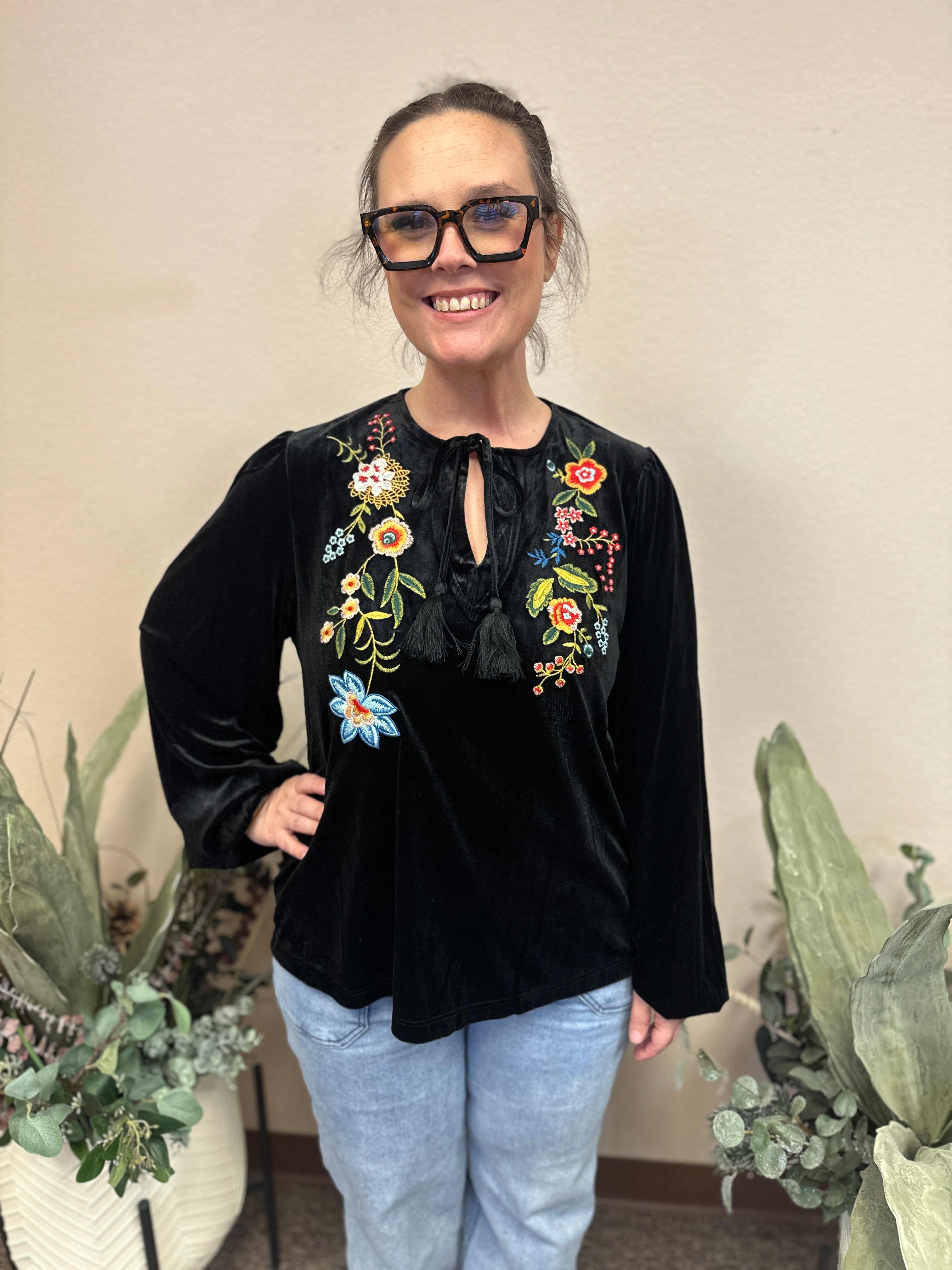 Molly's Velvet Peasant Top – Rusty Pearl Boutique