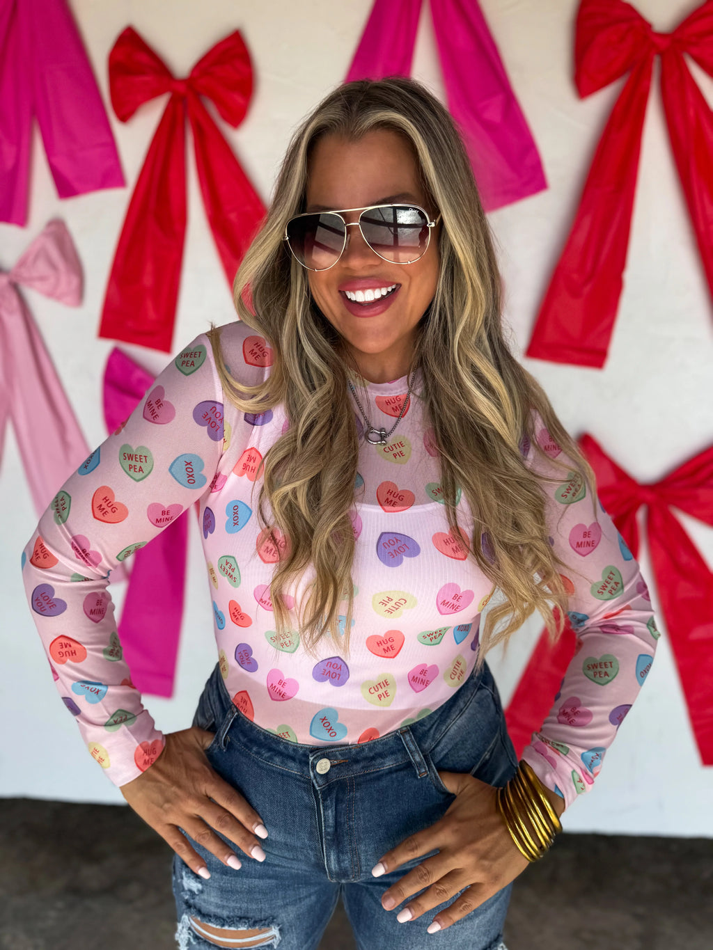 PREORDER - CANDY HEARTS VALENTINES DRESS IT UP MESH TOPS - BLAKELEY