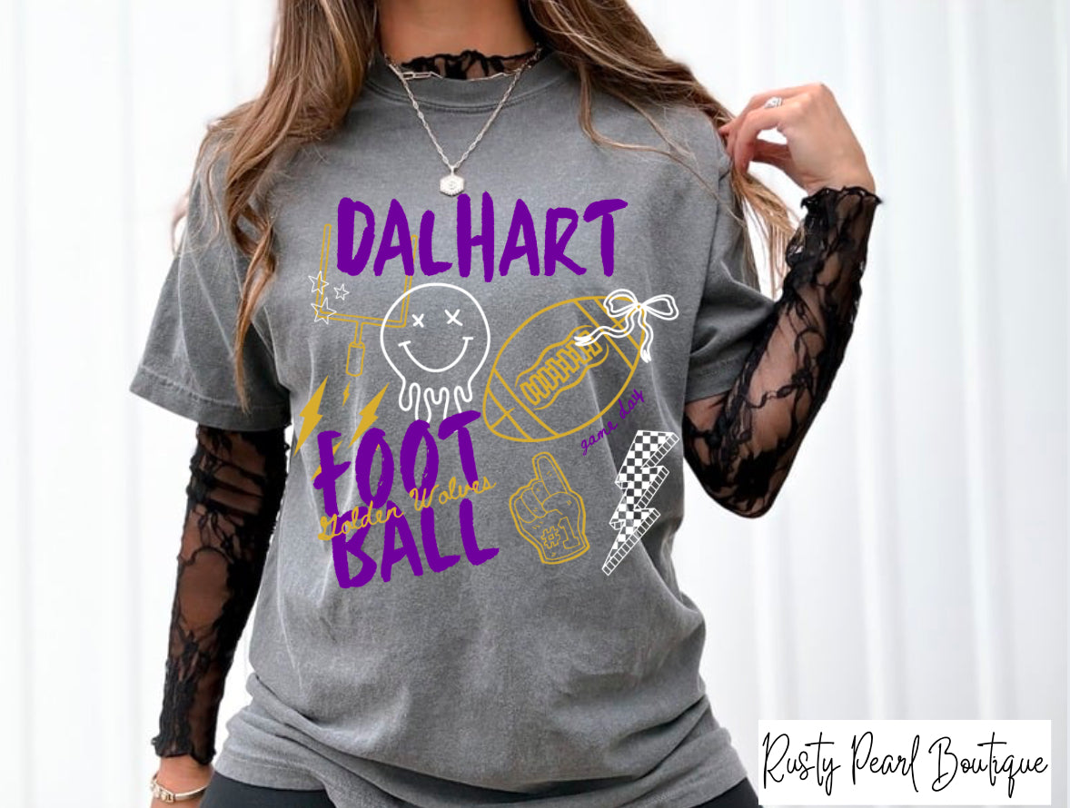 Dalhart Golden Wolves Football Graphic T-Shirt