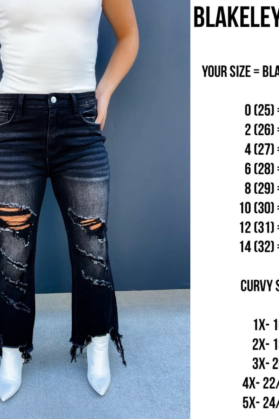 Black Urban Distressed Crop Jean