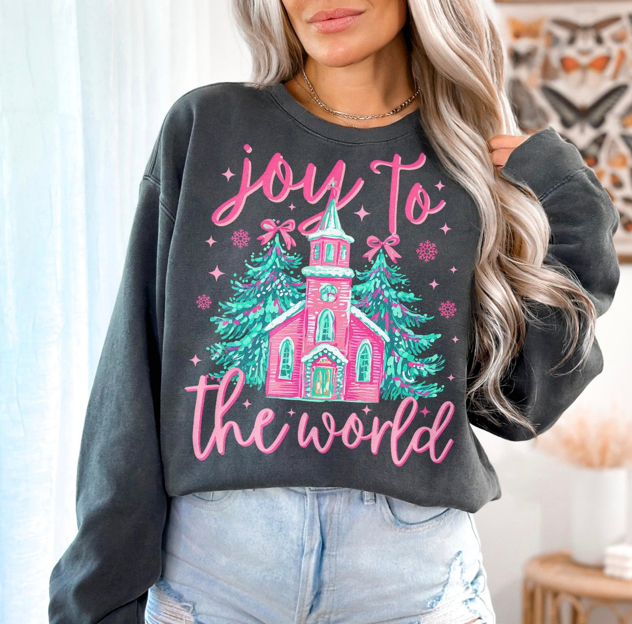Joy To The World Christmas Graphic T-Shirt