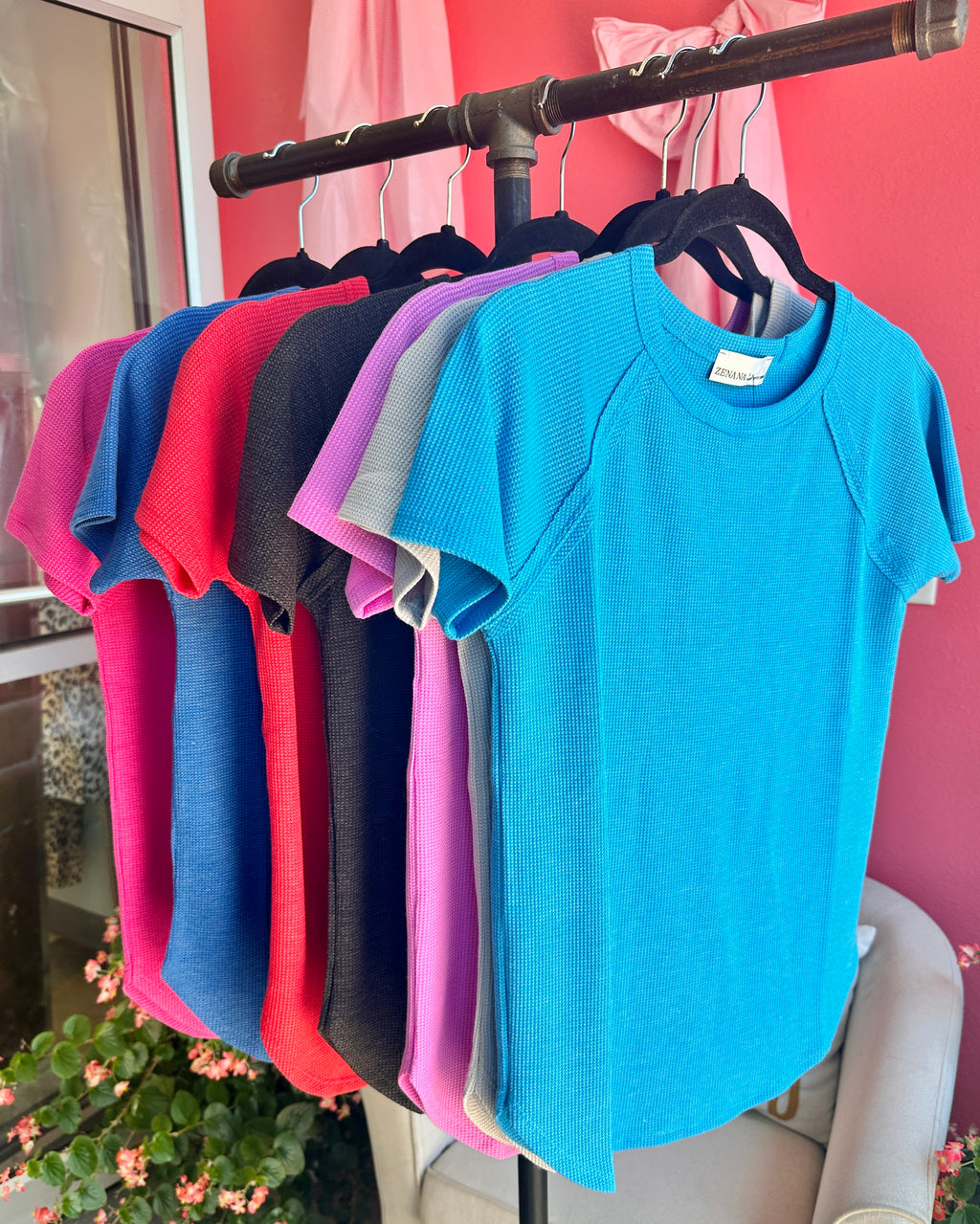 Baby Waffle Short Sleeve Top - Multiple Colors!