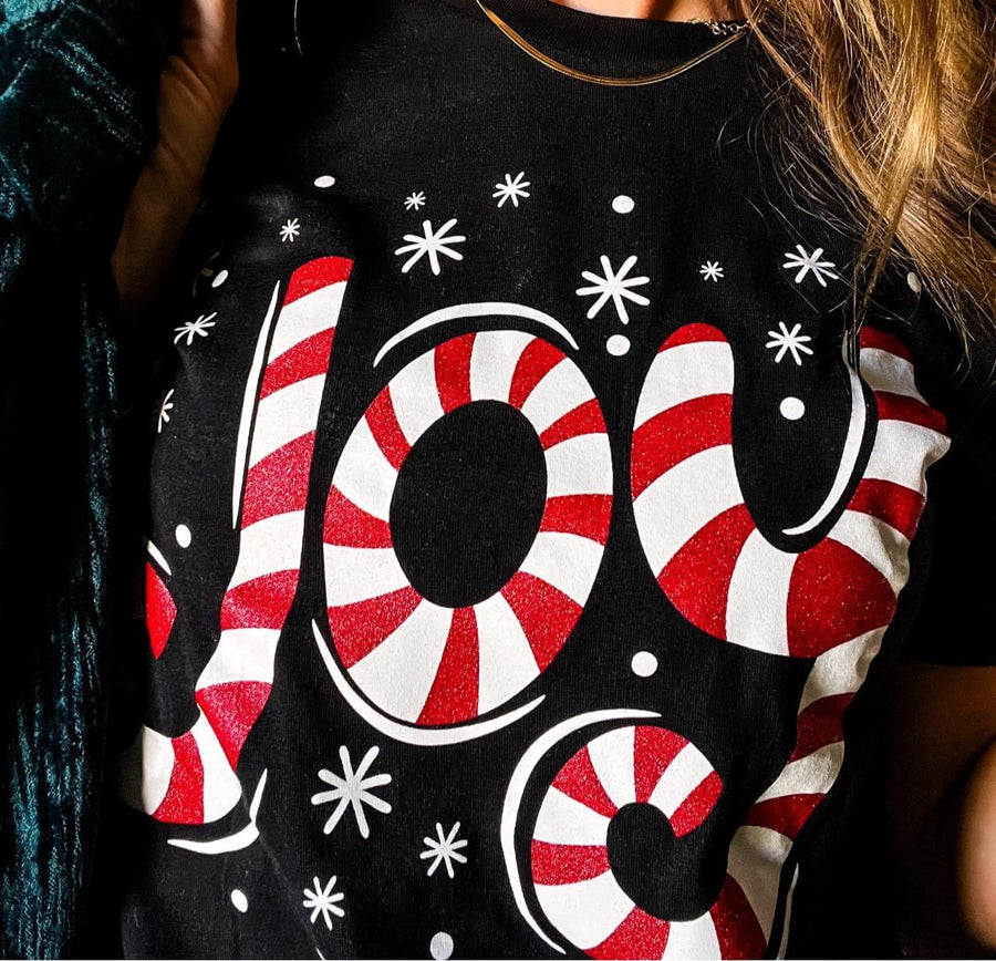 Candy Cane Joy Christmas Tee