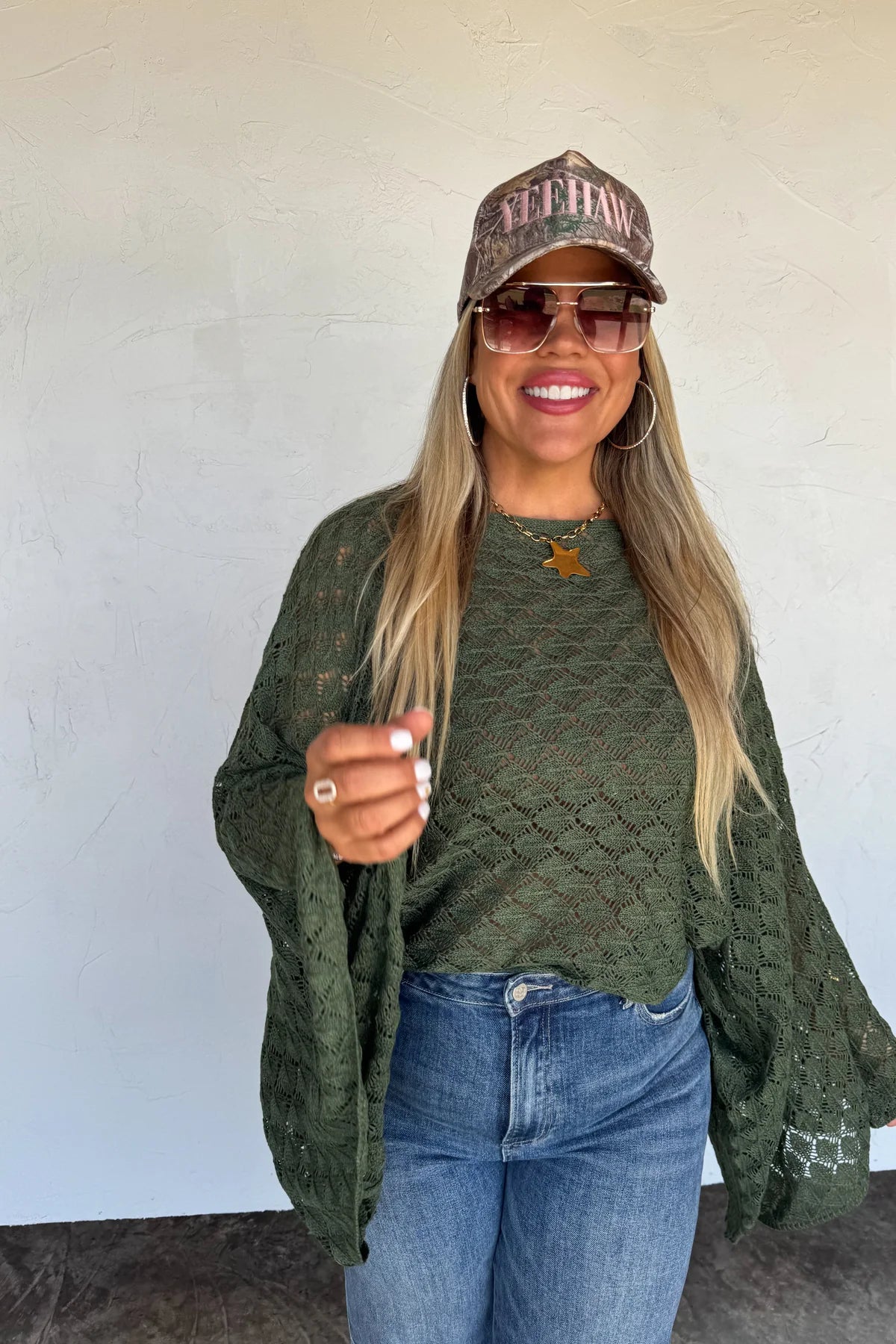 OLIVE FREE SPIRIT BELL SLEEVE TOP