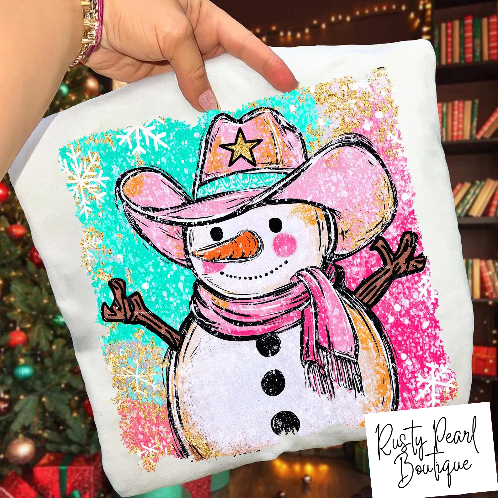 Howdy Snowman Christmas Graphic T-Shirt