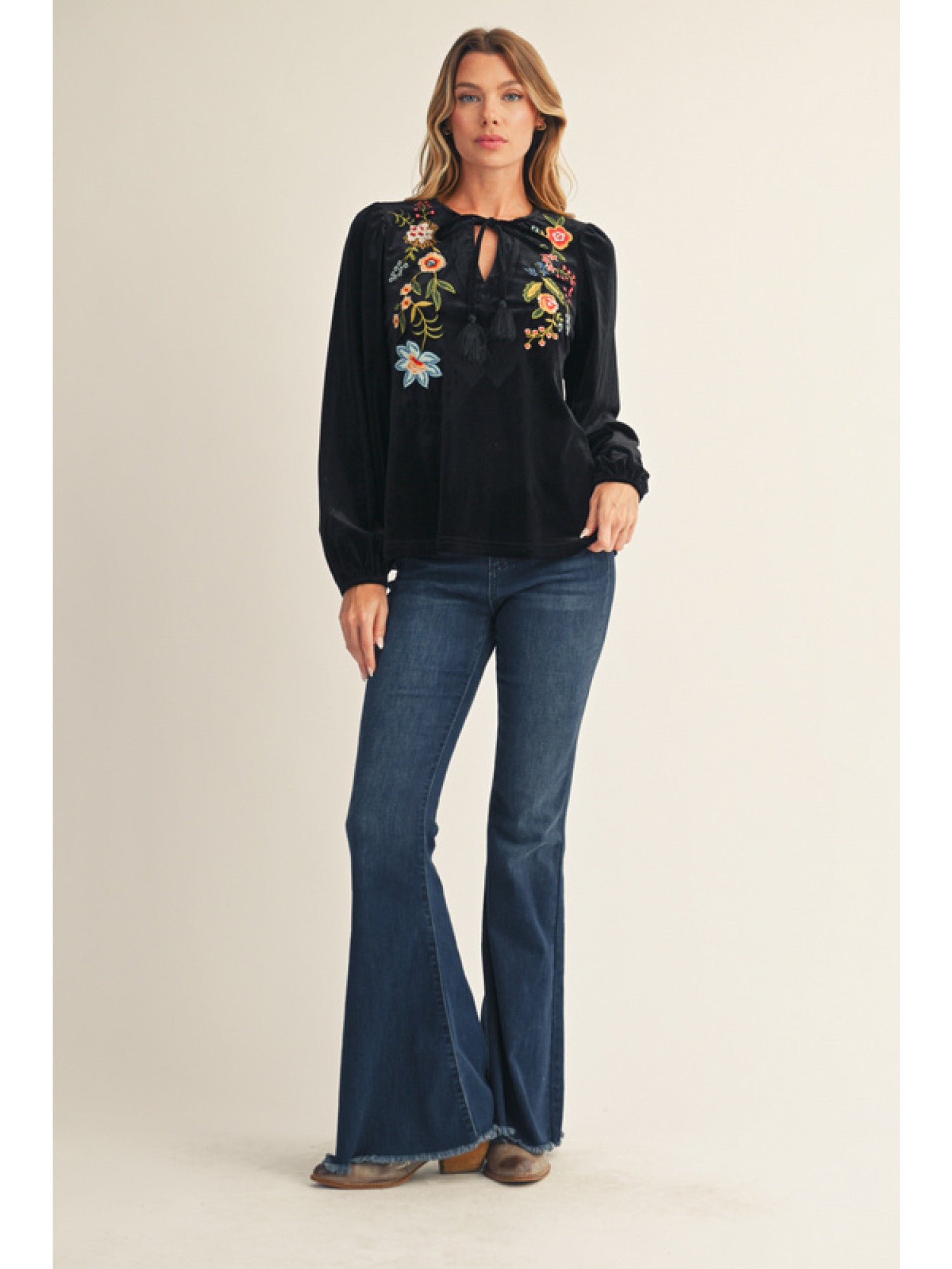 Molly’s Velvet Peasant Top