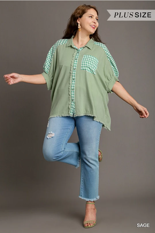 Out For The Day Curvy Button Down Blouse - 3 Colors!