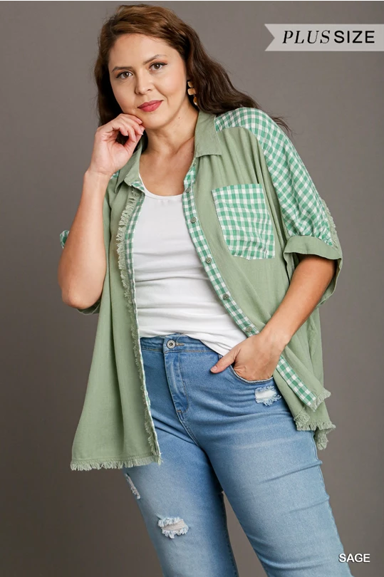 Out For The Day Curvy Button Down Blouse - 3 Colors!