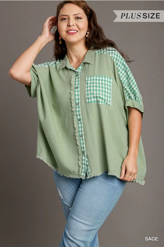 Out For The Day Curvy Button Down Blouse - 3 Colors!