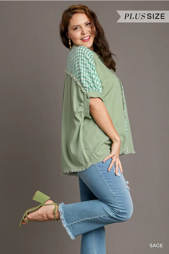 Out For The Day Curvy Button Down Blouse - 3 Colors!