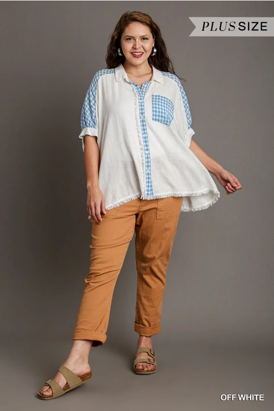 Out For The Day Curvy Button Down Blouse - 3 Colors!