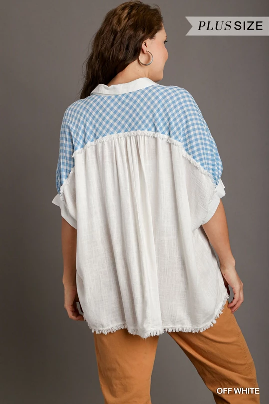 Out For The Day Curvy Button Down Blouse - 3 Colors!