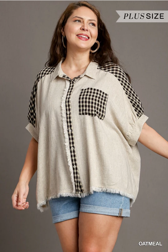Out For The Day Curvy Button Down Blouse - 3 Colors!