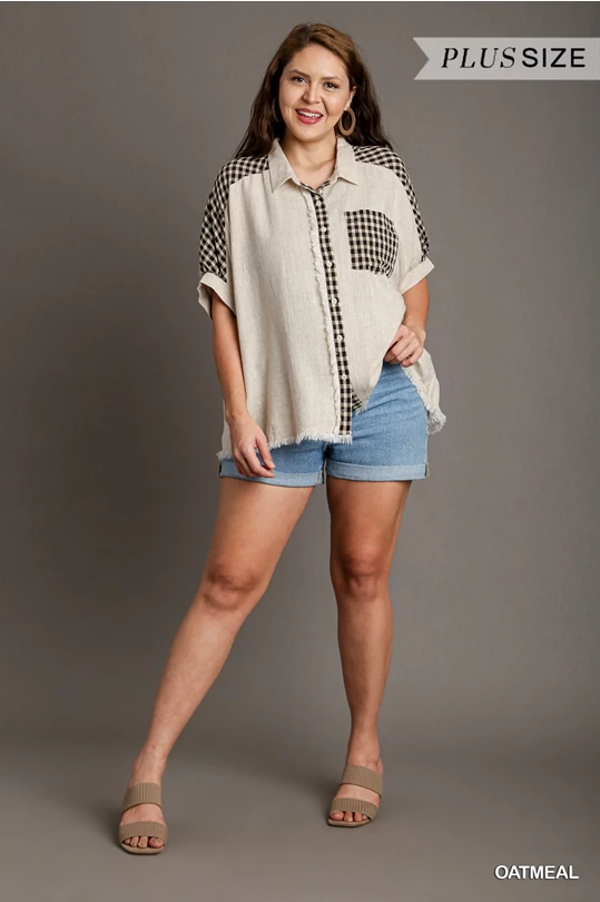 Out For The Day Curvy Button Down Blouse - 3 Colors!