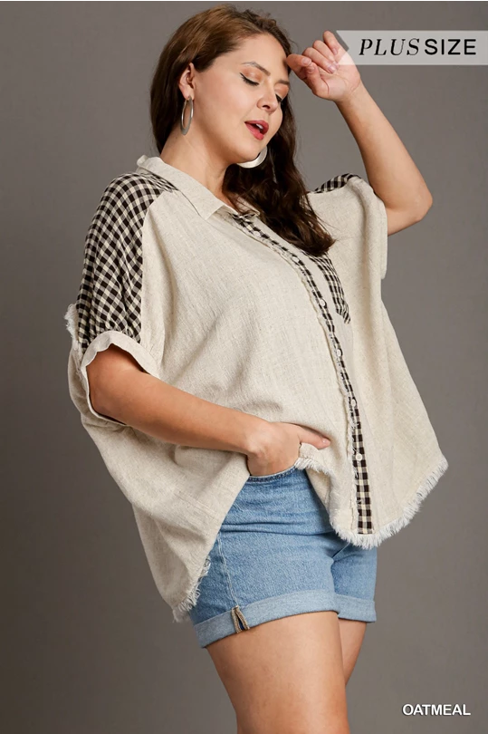 Out For The Day Curvy Button Down Blouse - 3 Colors!