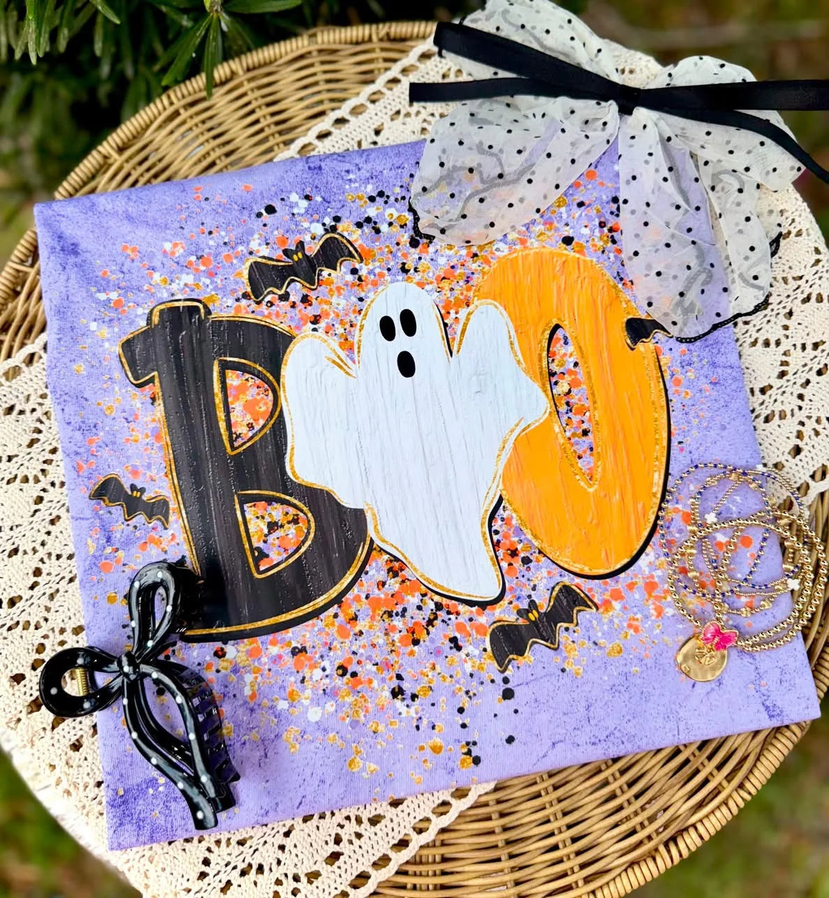 Splatter Boo Graphic T-Shirt