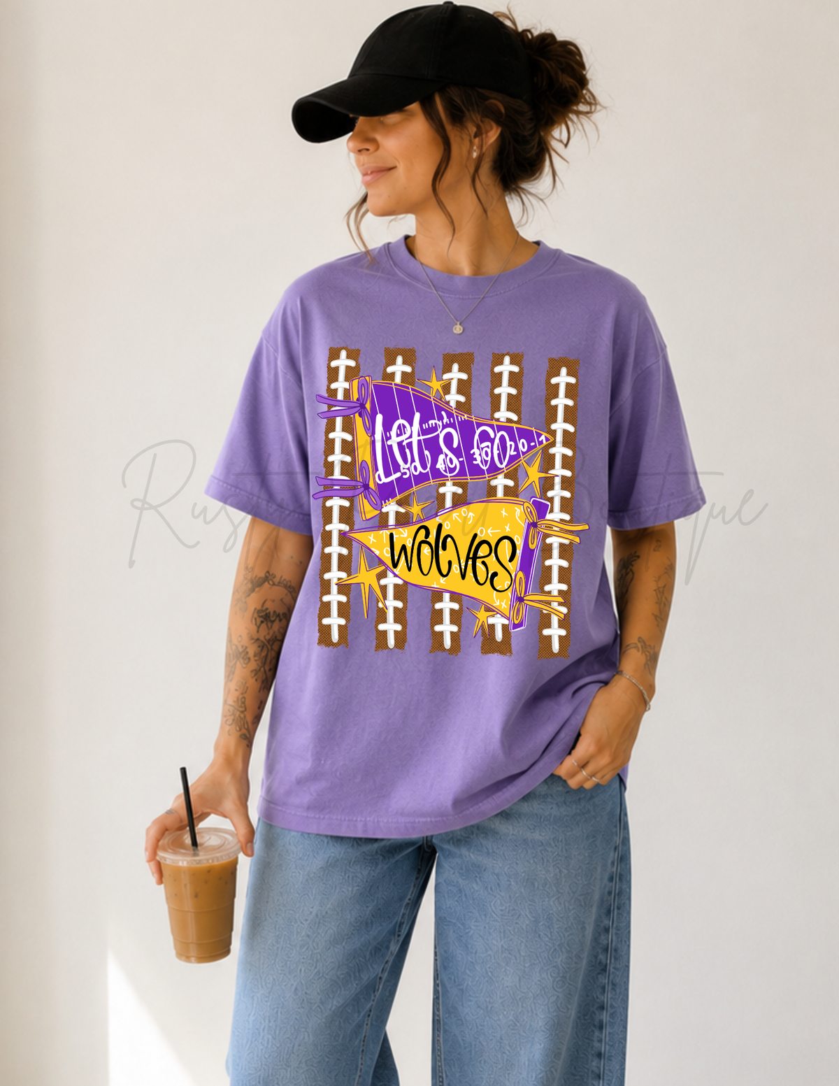 Let’s Go Wolves Football Graphic T-Shirt