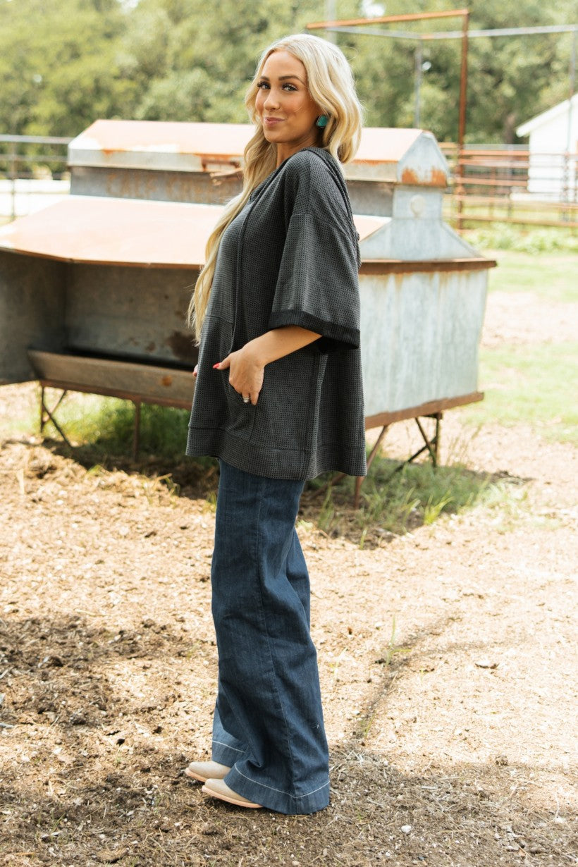Cozy Meets Pull Over -  Black