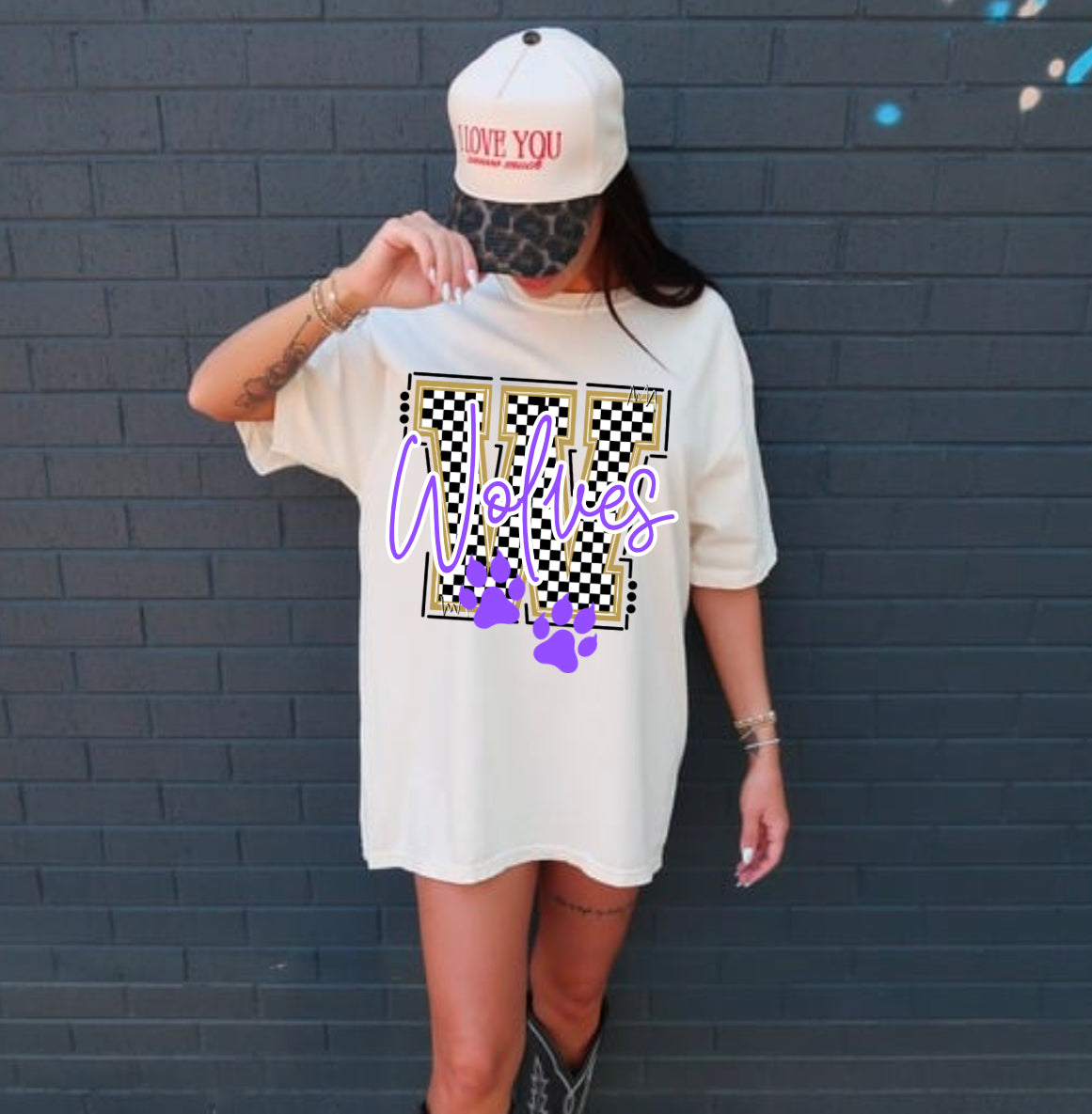 Check Wolves W Graphic T-Shirt