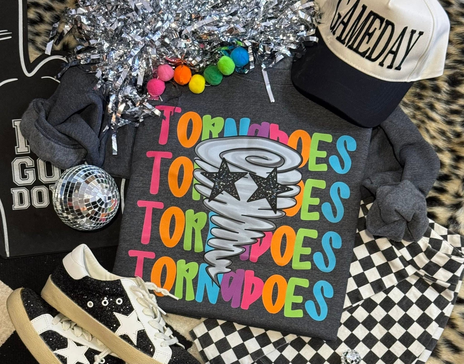 Tornadoes Neon Mascot Graphic Sweatshirts