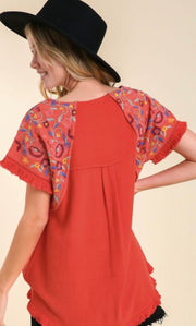 Forever and Bloom Embroidery Blouse