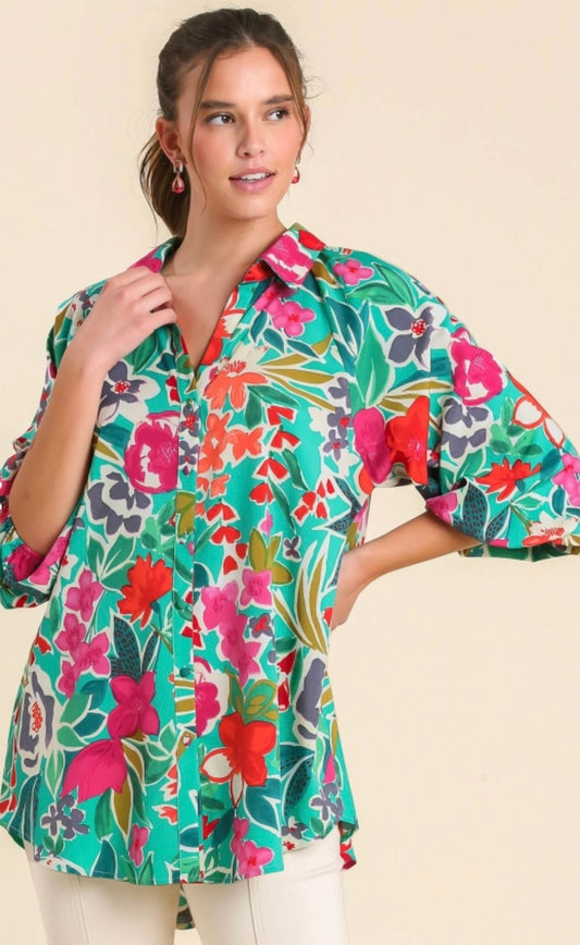 Off the Path Floral Blouse