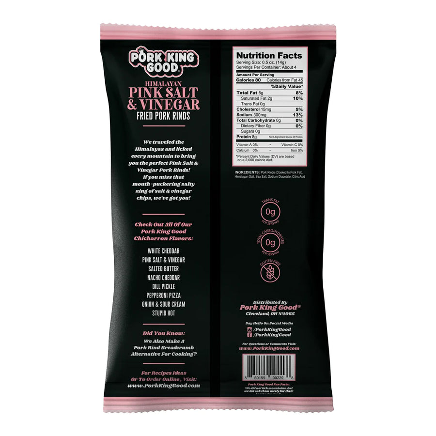 Pork King Goods Pork Rinds- Pink Salt