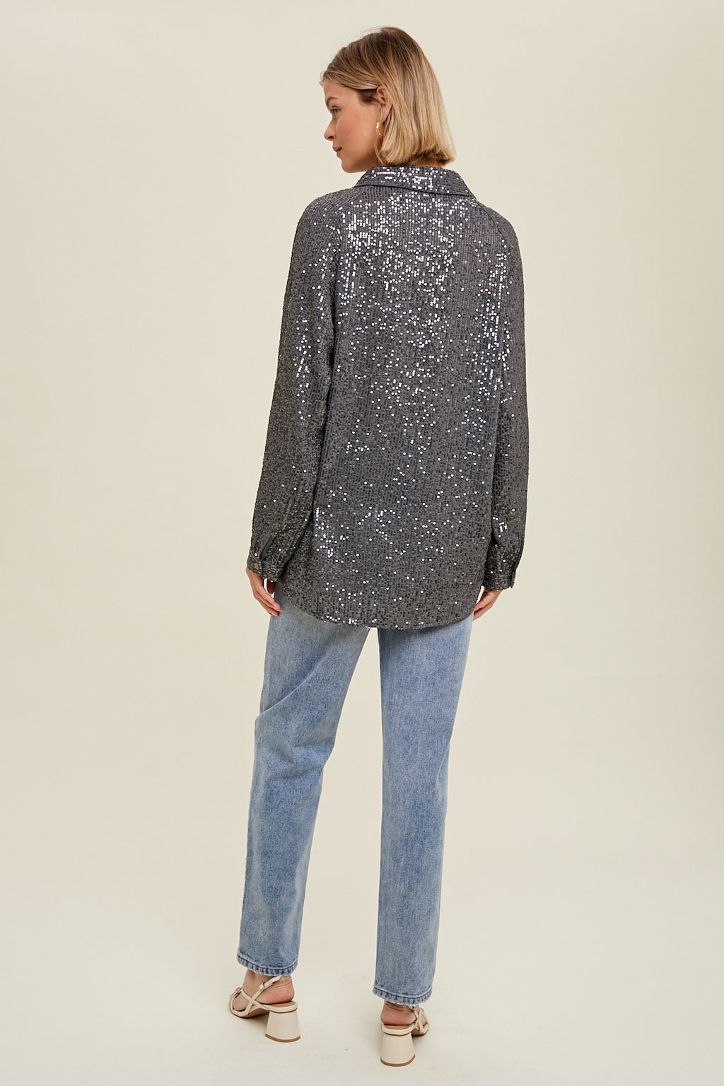California Girls Sequin Button Up Shacket