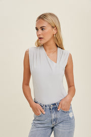 Tried Your Best Sleeveless Asymmetrical Neck Detail Top
