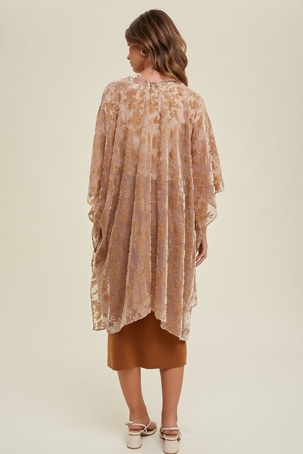 Hug Me Tighter Velvet Floral Cardigan - Rose & Champagne